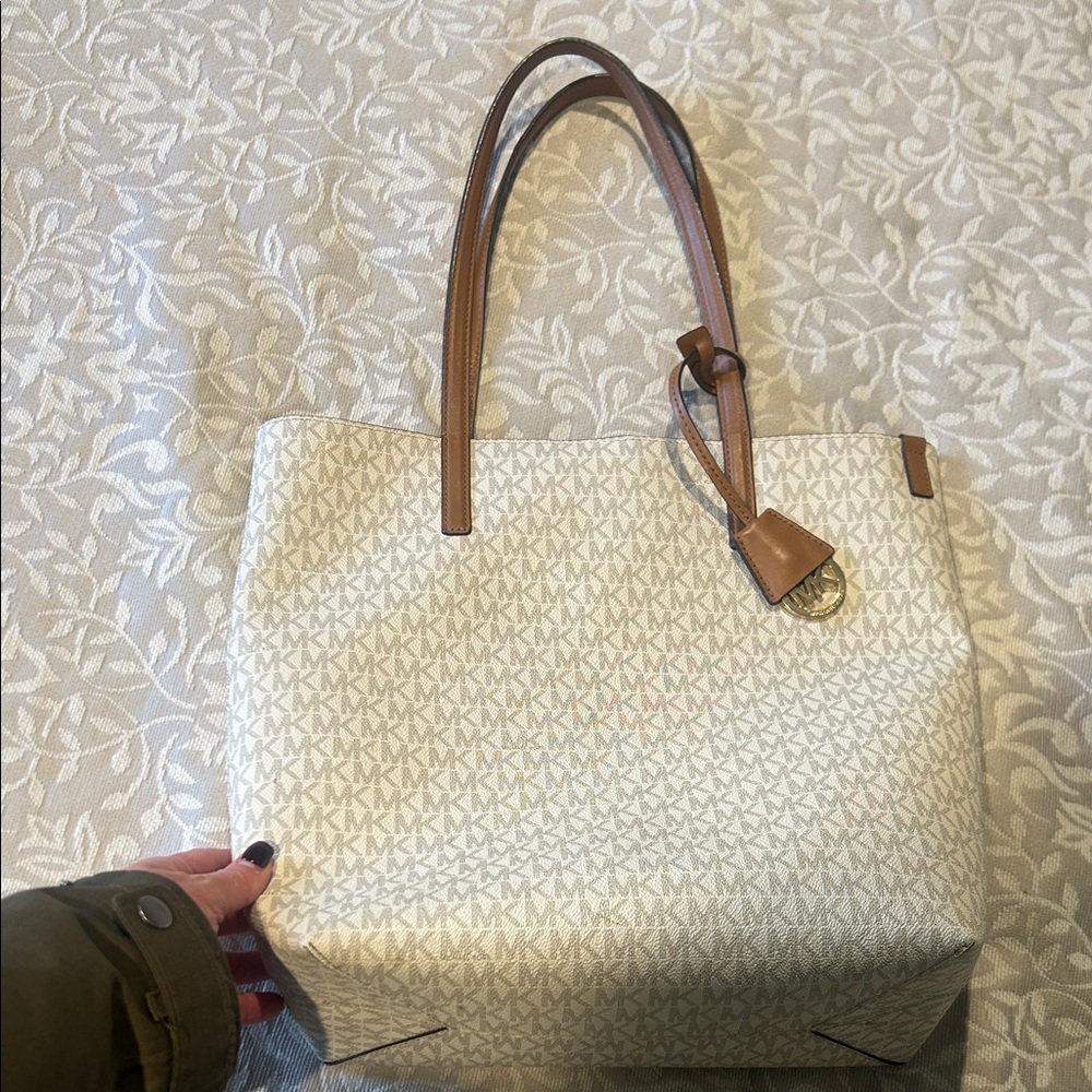 Michael Kors Beige and Brown Tote